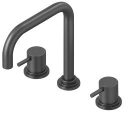 Waterevolution Flow 3-otworowa kuchenna bateria kątowa z obrotową wylewką i podłączeniem do filtrowanej wody gun metal T152HGME