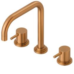 Waterevolution Flow 3-otworowa kuchenna bateria kątowa z obrotową wylewką i przyłączem do filtrowanej wody miedziana T152HCPE