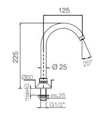 PB Pedal Line kran wylewka chromowana na blat kuchenny lub łazienkowy 1208969764