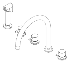 Waterevolution Flow 5-gatowa bateria kuchenna z wyciąganą wylewką i przyłączem do filtrowanej wody miedziana T154UCPE