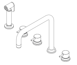 Waterevolution Flow 5-otworowa kuchenna bateria kątowa z wyciąganą wylewką i przyłączem do filtrowanej wody czarna T154HPR