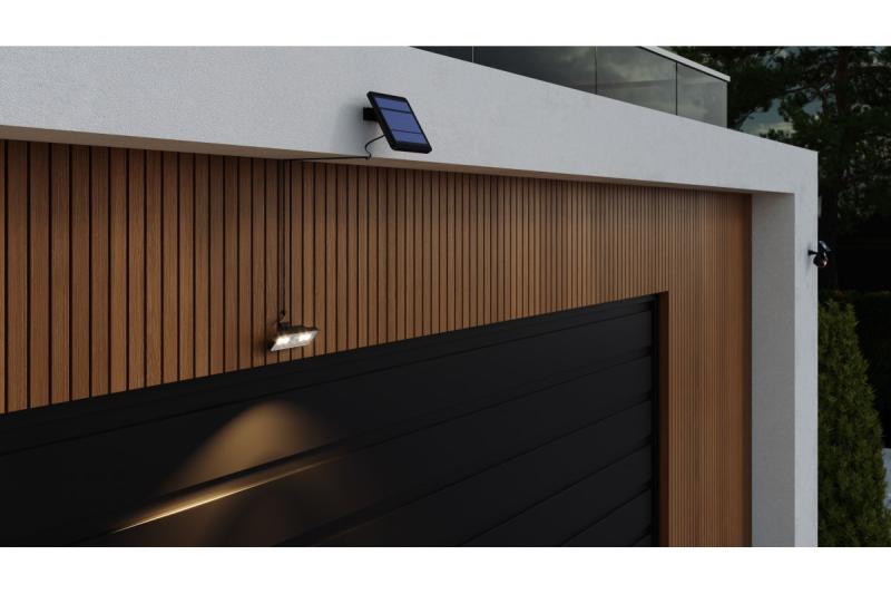 Oświetlenie słoneczne z czujnikiem ruchu i zmierzchu DAVOS, LED, 1000lm, 4000K, 2000mAh, IP54, czarne