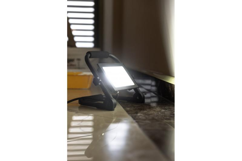 NELI Przenośna lampa reflektorowa, LED, 50W, 4500lm, 6400K, AC220-240V, IP65, kabel 1,5m
