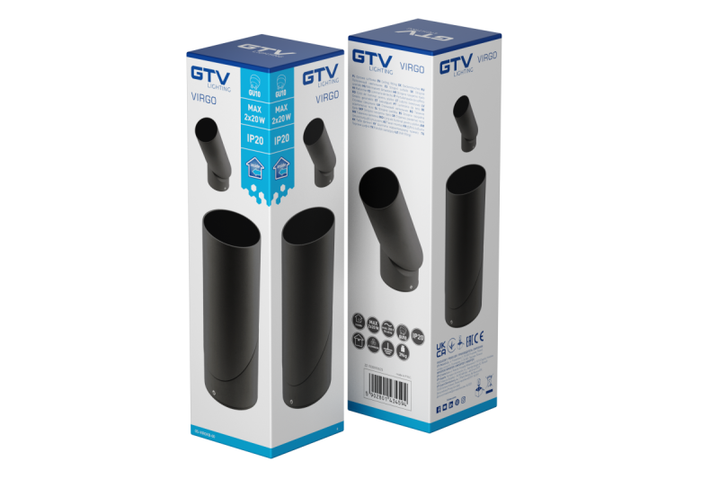 Lampa sufitowa VIRGO, max. 250V, 50/60Hz, 57x152mm, IP20, max. 20W, Okrągła, Czarna