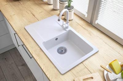 Graniteland Liri Granitowy Biały zlew z ociekaczem 765x448 mm 1208969990