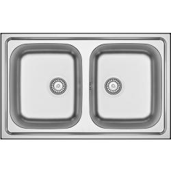 Centurio 20 RVS Dubbele Spoelbak Opbouw 80x50cm 1208970026 Bank