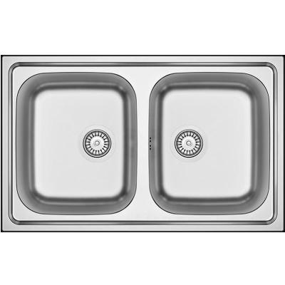 Centurio 20 RVS Dubbele Spoelbak Opbouw 80x50cm 1208970026 Bank
