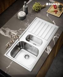 Banka Centurio 100-15 RVS 1,5 Zlewozmywak nakładany 100 x 50cm z Ociekaczem 1208970035