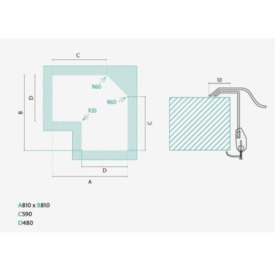 Banka Montreal RVS Narożna Zlewka do Montażu 83 x 83 cm z Obszarem Odpływowym 1208970036