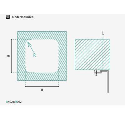 Zlew ze stali nierdzewnej Banka IB5040 o wymiarach 50 x 40 cm, do montażu pod blatem 1208970037
