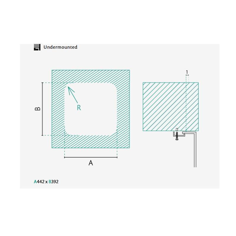 Banka IB4540 RVS Zlewozmywak 45 x 40 cm Podwieszany 1208970044