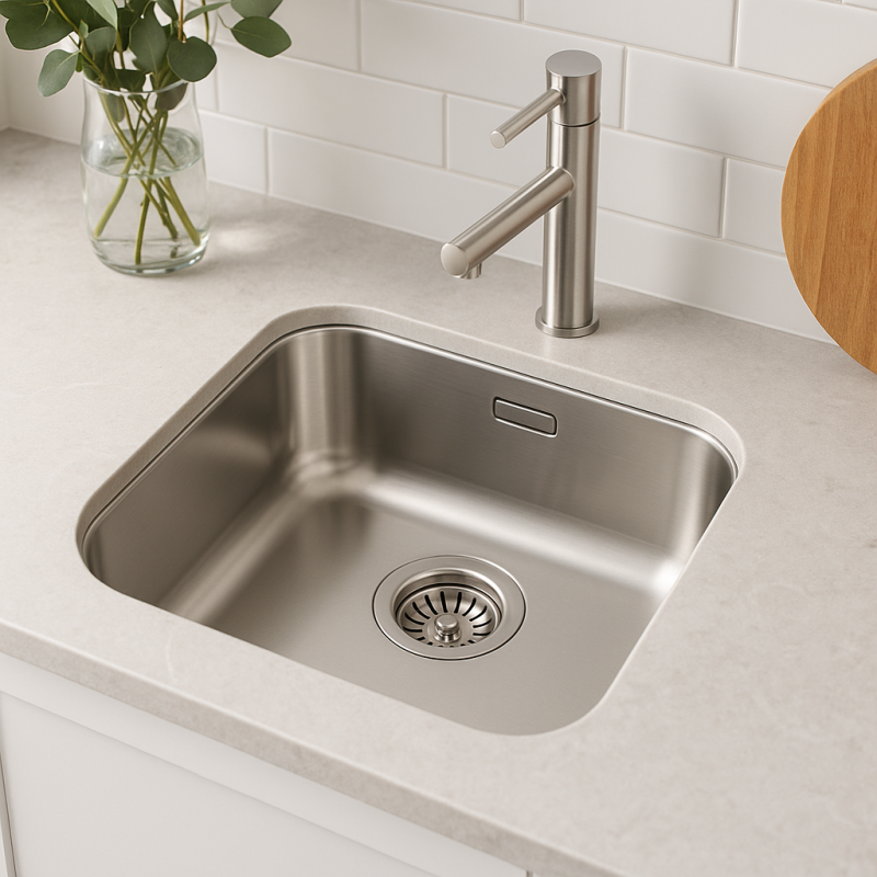 Zlew ze stali nierdzewnej Banka IB3440 o wymiarach 34 x 40 cm do montażu podszafkowego 1208970046