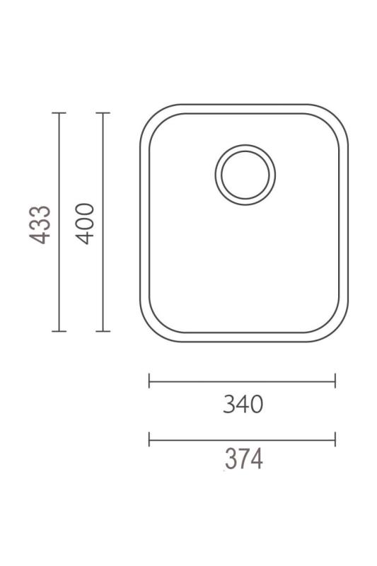 Zlew ze stali nierdzewnej Banka IB3440 o wymiarach 34 x 40 cm, montaż nawierzchniowy i równoległy 1208970047