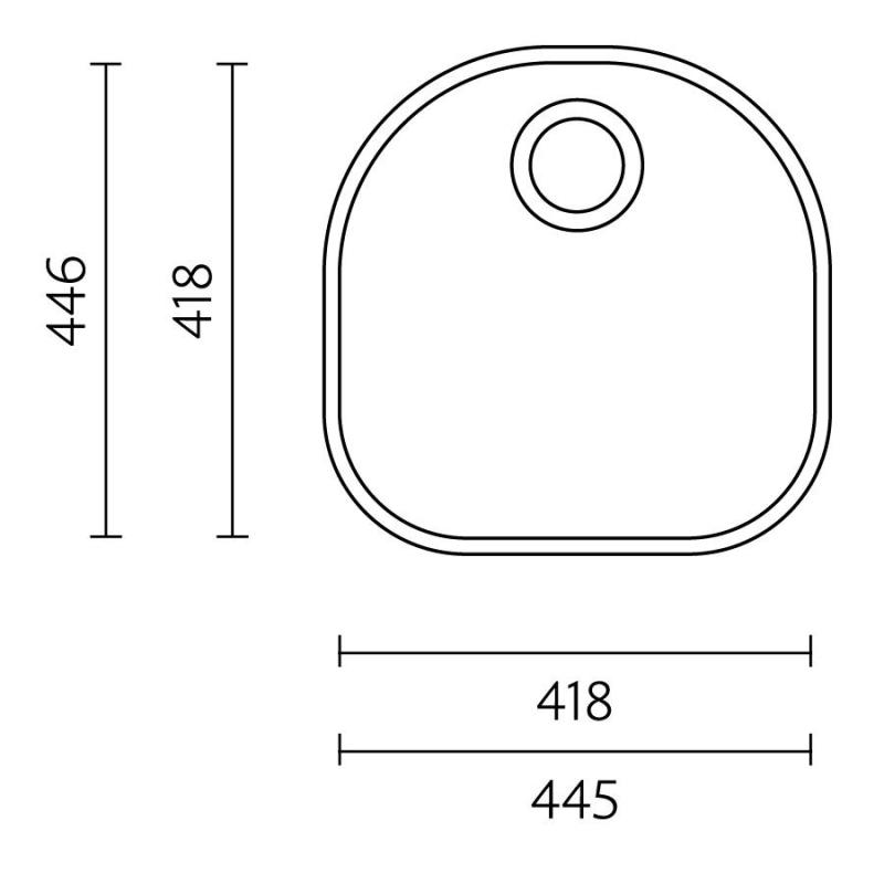 Banka Denver Zlewozmywak ze stali nierdzewnej 41 x 41 cm Podblatowy 1208970049