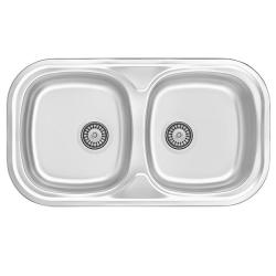 Banka Halifax RVS podwójna zlewka montażowa 80x45 cm 1208970060