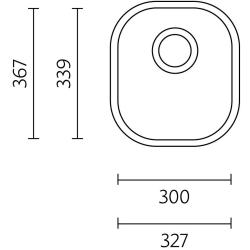 Zlewozmywak Denver RVS o wymiarach 300 x 339 mm, montowany od dołu 1208970065