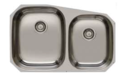 Bank Princess RVS dubbele gootsteen onderbouw 750x475 mm 1208970067