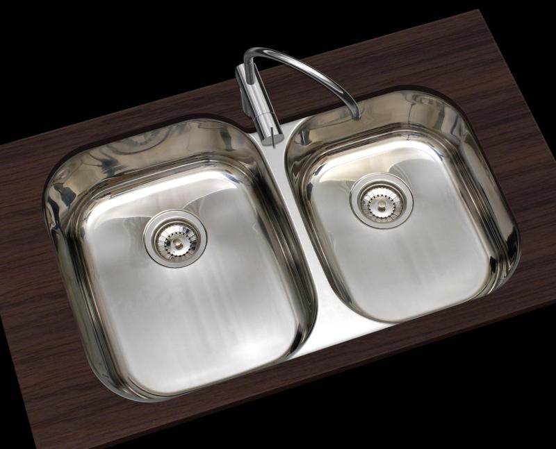 Banka Princess Podwójny zlew ze stali nierdzewnej do montażu podblatowego 750 x 475 mm 1208970067