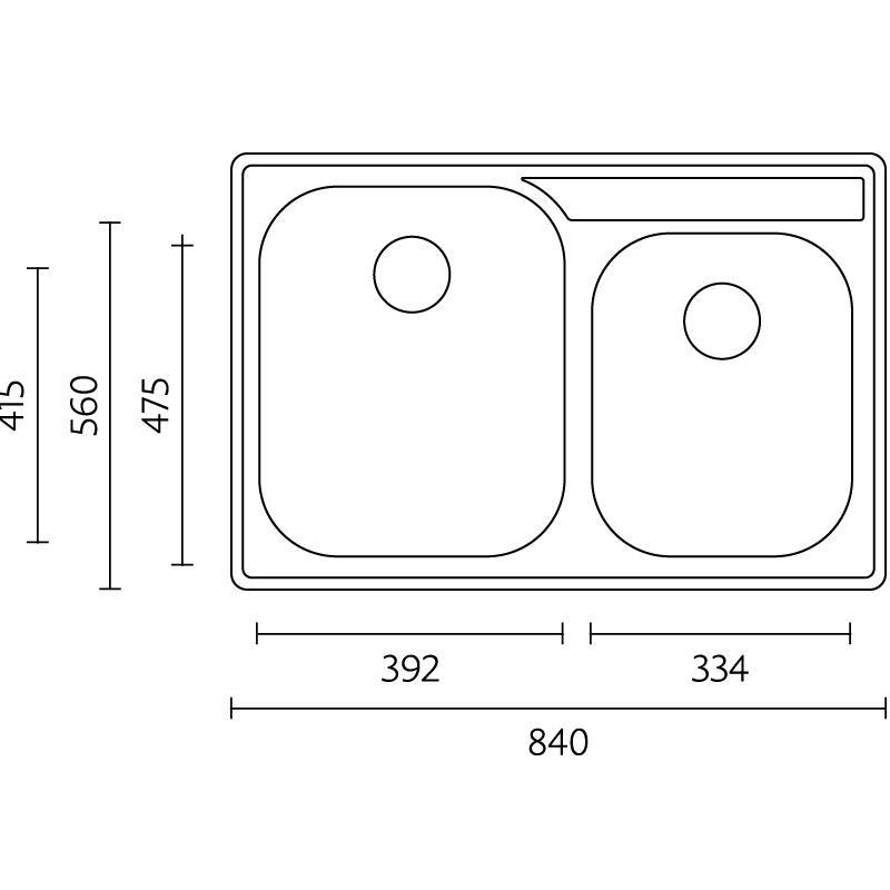 Banka Princess Podwójny zlew ze stali nierdzewnej do montażu podblatowego 750 x 475 mm 1208970067
