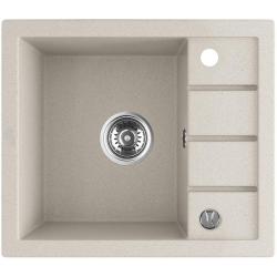 Aquadesign Somerset Granitowy Zlew Nablatowy Beżowy Piasek z Małym Ociekaczem 570 x 495 mm 1208970083