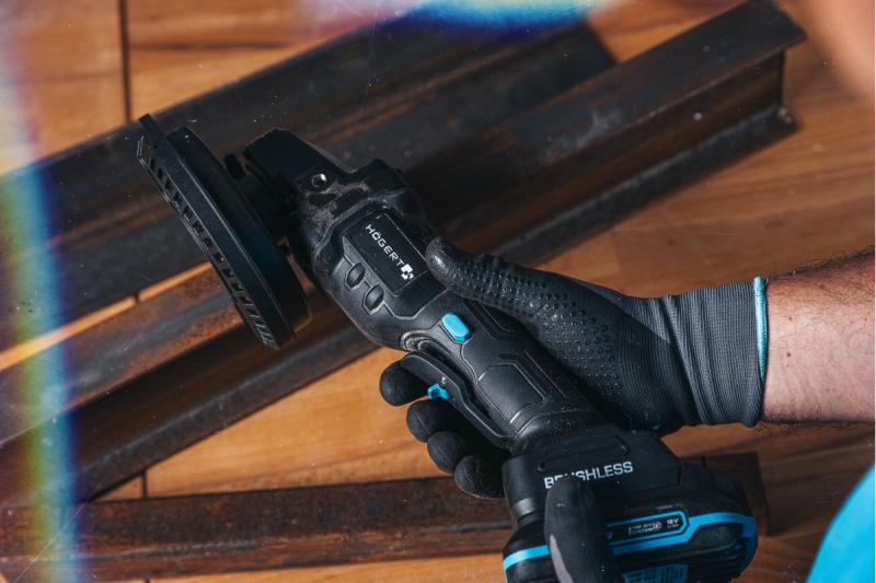 HÖGERT Bezprzewodowa szlifierka kątowa z włącznikiem łopatkowym, 125MM, 18V - bez akumulatora.