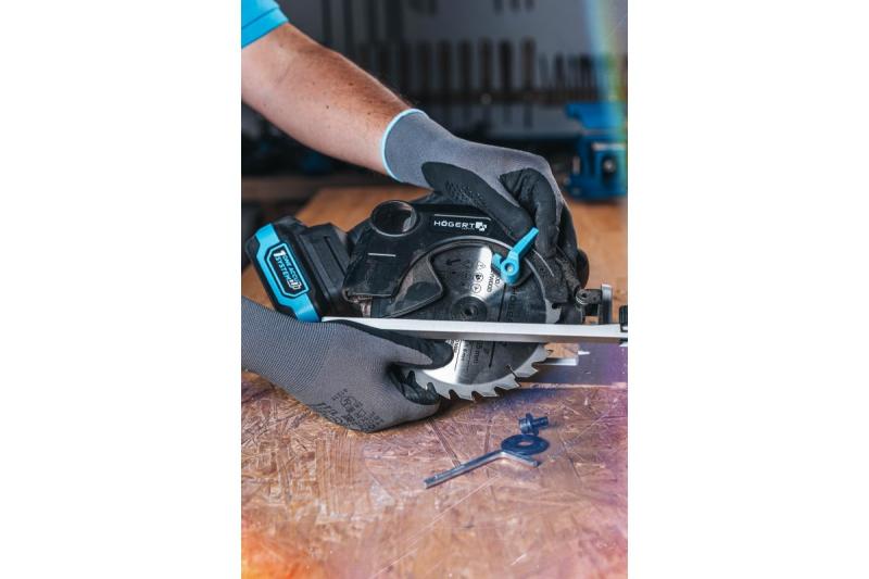 HÖGERT akumulatorowa pilarka tarczowa, 18V, bez akumulatora, złącze do odkurzacza