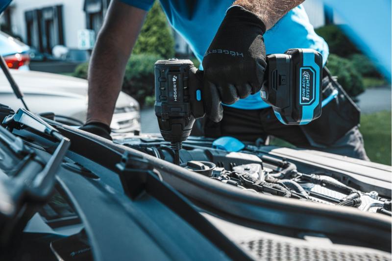 HÖGERT zestaw akumulatorowy klucz udarowy 200 Nm 18V z silnikiem bezszczotkowym