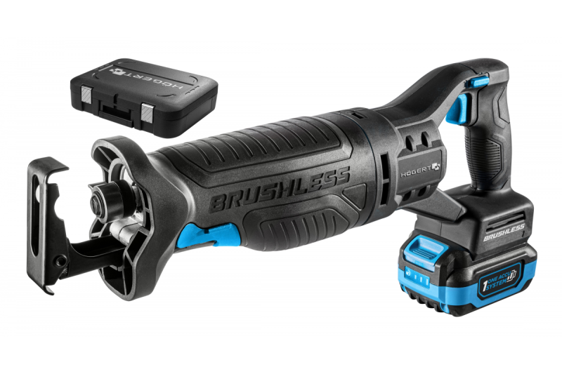 HÖGERT set reciprozaag op accu, 18V, borstelloos, accu, oplader, accessoires