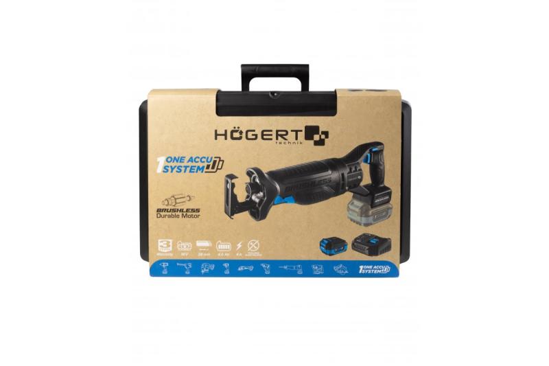 HÖGERT set reciprozaag op accu, 18V, borstelloos, accu, oplader, accessoires
