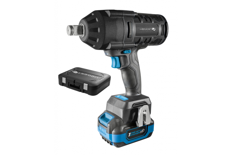 HÖGERT akumulatorowy klucz udarowy, bezszczotkowy, 1000 Nm, 18V z akumulatorem, ładowarką.