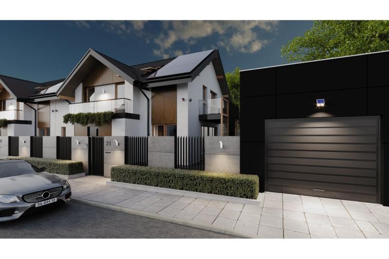 Reflektor słoneczny z czujnikiem ruchu i zmierzchu GUARDOS, LED, 300lm, 6400K, 1200mAh, IP65, atrapa kamery