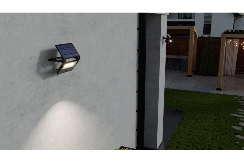 Reflektor słoneczny LUMOS II, LED, 3000lm, 6400K, 2x2600mAh wymienny, IP65, czarny