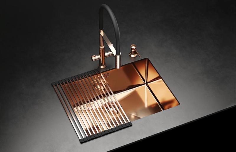 Ausmann Claridge 3-Drożna Bateria Kuchenna z Elastyczną Wylewką i Filtrowaną Wodą – Miedź - 1208970503