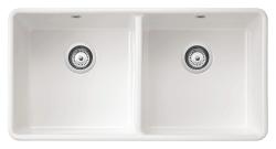 Ausmann Ceramic Mira Ceramiczna Biała Podwójna Umywalka - Podblatowa i Wpuszczana 890 x 456 mm 1208970549