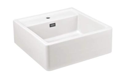 Ausmann Ceramic Panor Shade Ceramiczna biała umywalka Butler - podblatowa i wpuszczana 630 x 597 mm z otworem na baterię i korkiem z brązu 1208970551