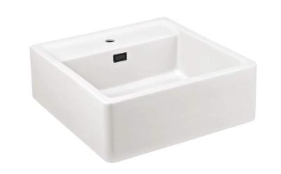 Ausmann Ceramic Panor Shade Ceramiczna biała umywalka Butler - podblatowa i wpuszczana 630 x 597 mm z otworem na baterię i matową czarną zatyczką 1208970554