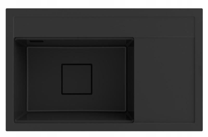 Graniteland Seta Granitowy Czarny Zlew nawierzchniowy 80x50 cm 1208970624