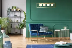 OUTLET Ramka Uszkodzona Dekor Avelin lampa wisząca z złotą prostokątną ramką szerokość 80 cm 2287