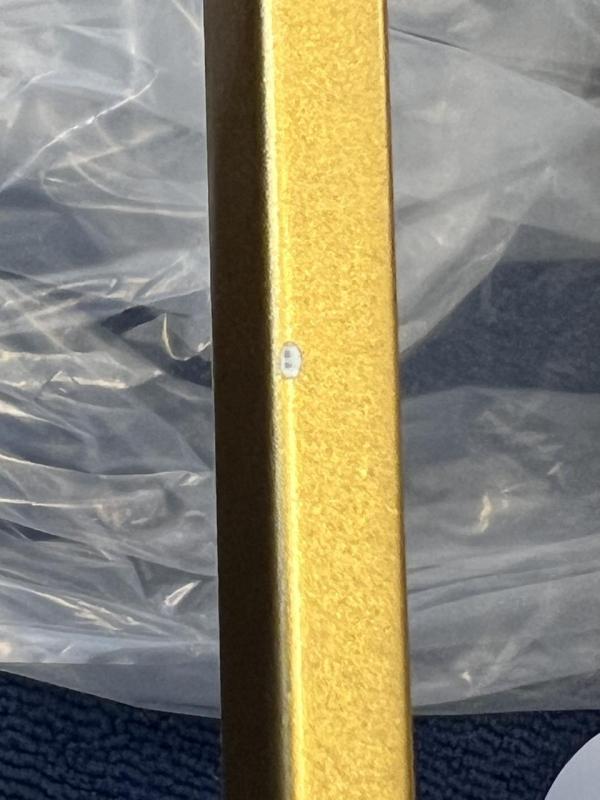 OUTLET Ramka Uszkodzona Dekor Avelin lampa wisząca z złotą prostokątną ramką szerokość 80 cm 2287