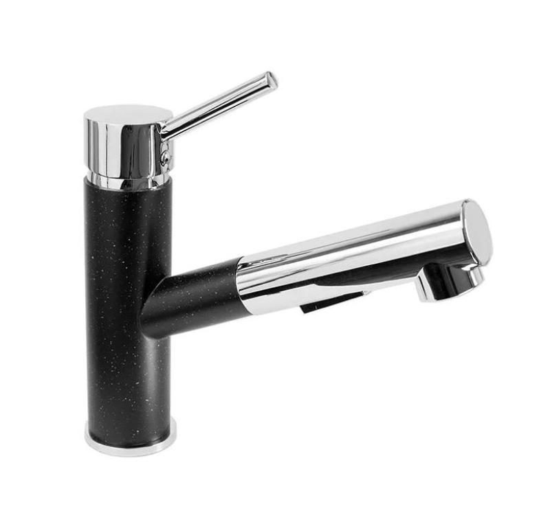 Graniteland Ceres Bateria Kuchenna Wygląd Kamienia Twardego z Wysuwaną Wylewką i Dwufunkcyjną Rączką Natrysku 1208970706