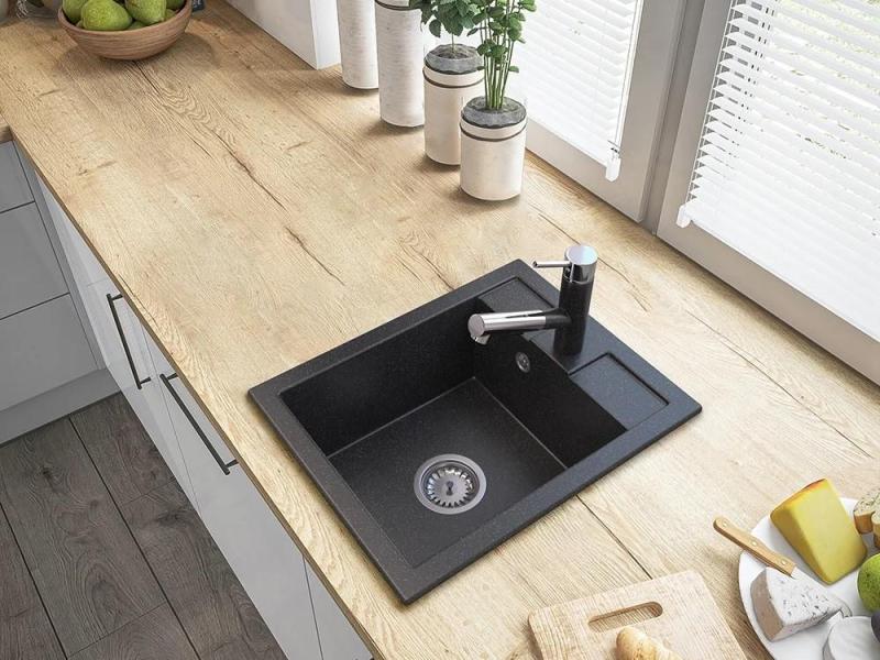 Graniteland Ceres Bateria Kuchenna Wygląd Kamienia Twardego z Wysuwaną Wylewką i Dwufunkcyjną Rączką Natrysku 1208970706