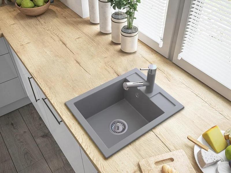 Graniteland Ceres Kuchenna Bateria Szara z Wyciąganą Wylewką i Podwójną Funkcją Ręcznego Prysznica 1208970710