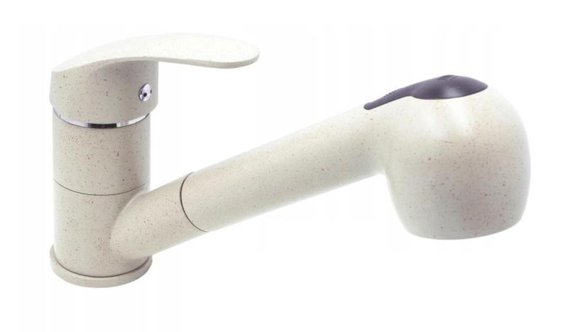 Graniteland Rhea Kran kuchenny Beżowy piasek z Wyciąganą Wylewką i Dwufunkcyjnym Prysznicem ręcznym 1208970713