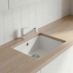 Graniteland Rhea Bateria kuchenna Biała z wyciąganą wylewką i podwójną funkcją słuchawki prysznicowej 1208970714