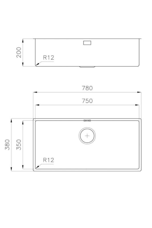 Foster L35 Specjalny zlewozmywak ze stali nierdzewnej o długości 35 cm, 75 x 35 cm, montaż podblatowy 1208970724.