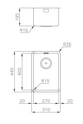 Foster Onderbouw Kleine RVS Spoelbak 27 x 40 cm 1208953725