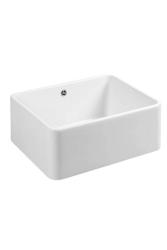 Ausmann Ceramic Mira Ceramiczna Biała Zlewozmywak - Podwieszany i Wpuszczany 590 x 458 mm z Korekiem ze Stali Nierdzewnej 1208970733