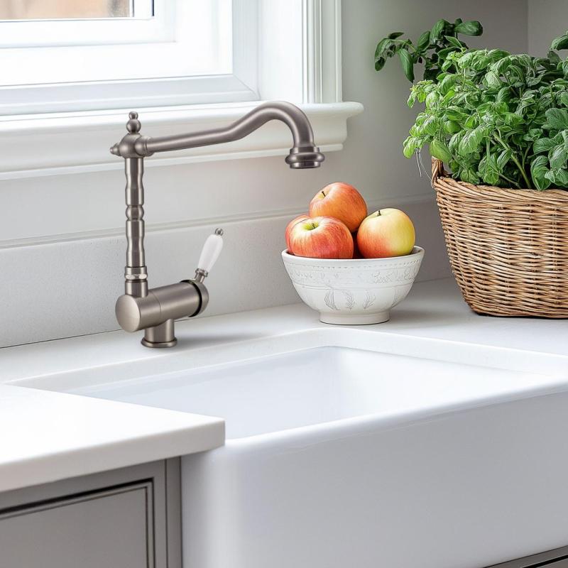 Ausmann Ceramic Mira Ceramiczna Biała Zlewozmywak - Podwieszany i Wpuszczany 590 x 458 mm z Korekiem ze Stali Nierdzewnej 1208970733