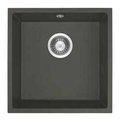 GraniteMy Universal Granit Szary, ciemny Zlew 40x40 cm Montaż nawierzchniowy, podtynkowy i równy z korkiem ze stali nierdzewnej 1208970742
