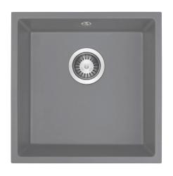 GraniteMy Uniwersalny Granitowy Szary Zlew 40x40 cm Nadbudowa, Podbudowa i Montaż Płaski z Wtyczką ze Stali Nierdzewnej 1208970743